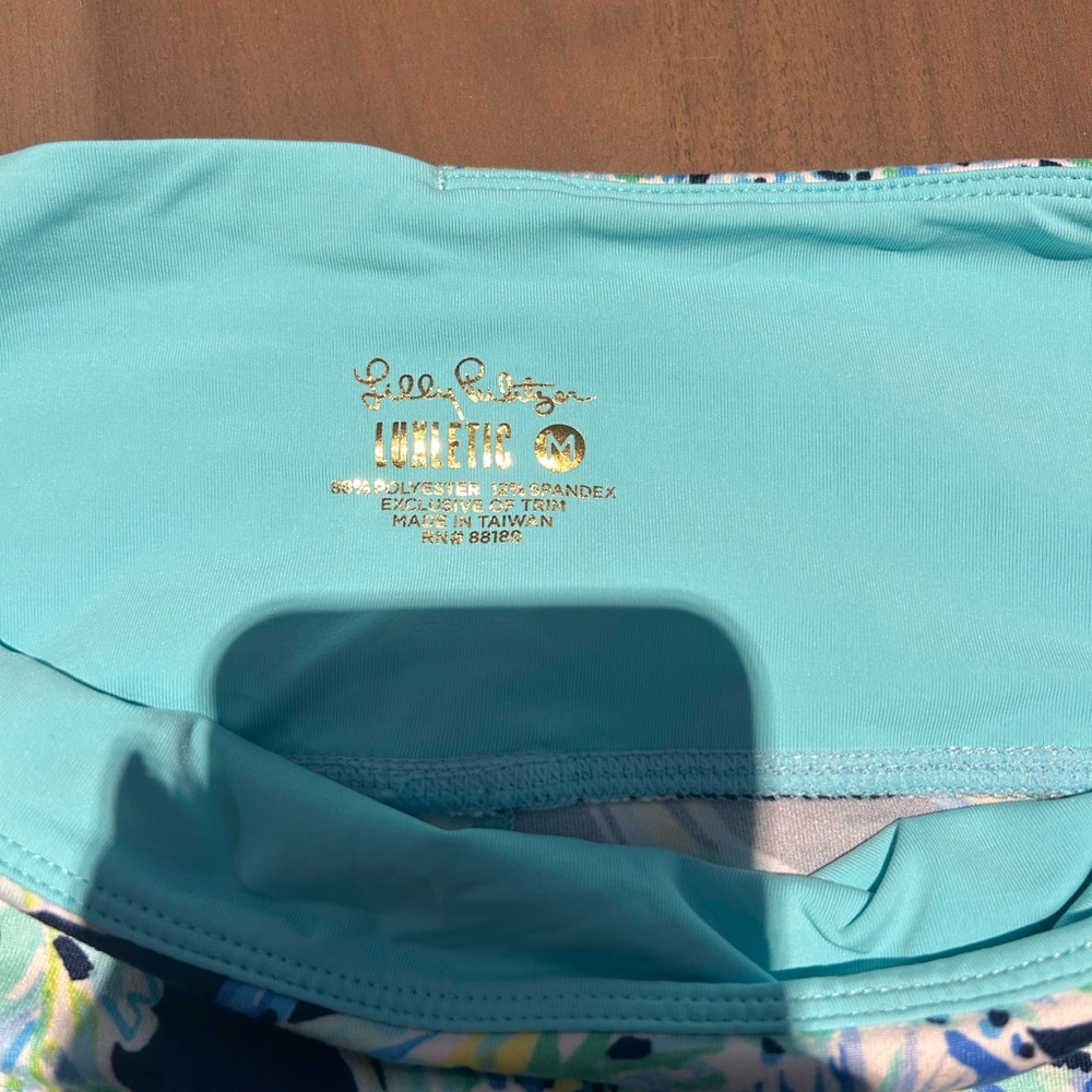 Lilly Pulitzer Turquoise and Floral Leggings - Picture 4 of 4